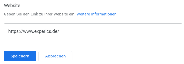 Google Unternehmensprofil: Website verlinken