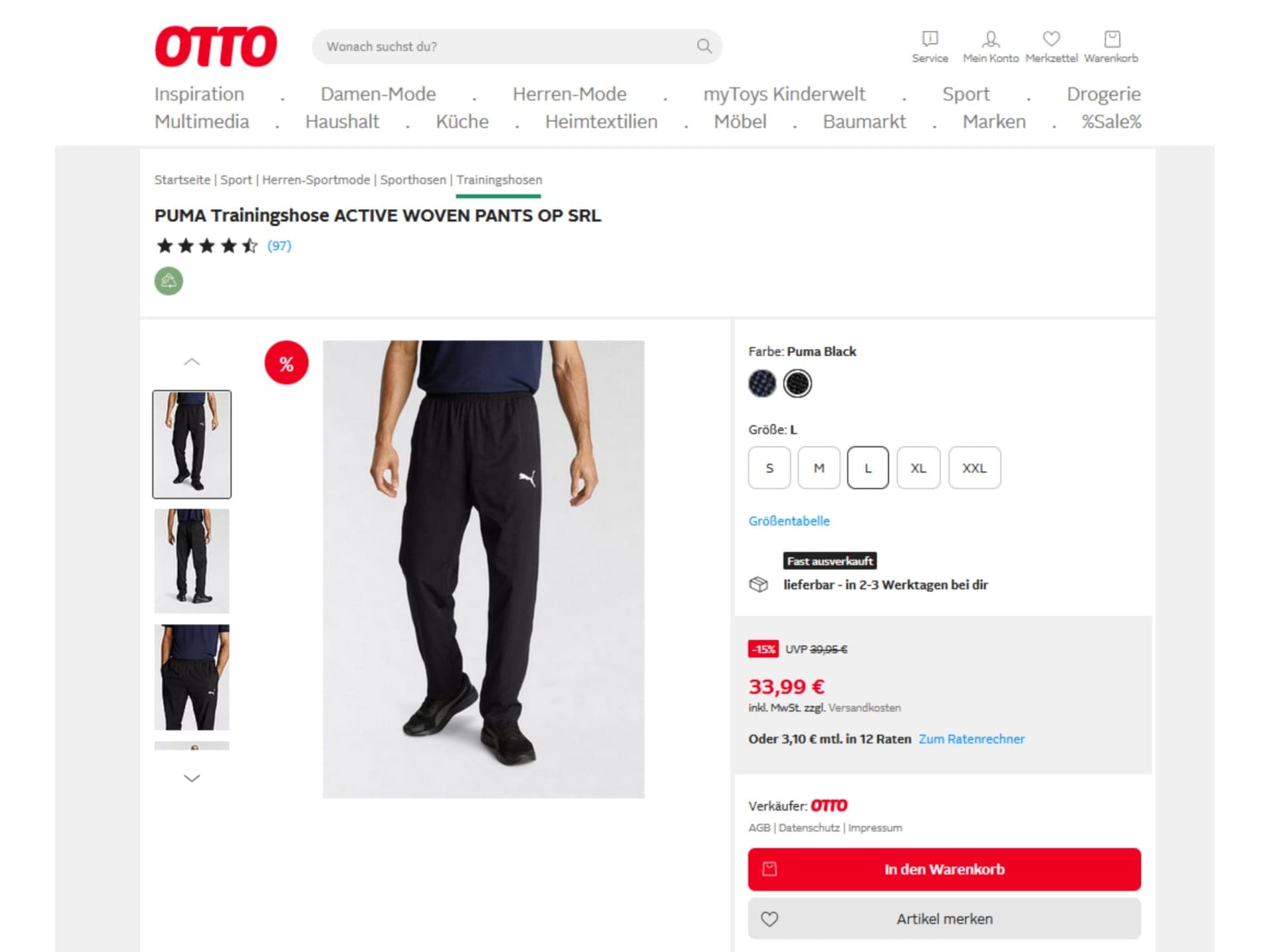 Besonders geeignet ist die attributbasierte Breadcrumb-Navigation für Online-Shops mit vielen Silos, wie dies bei Otto der Fall ist.