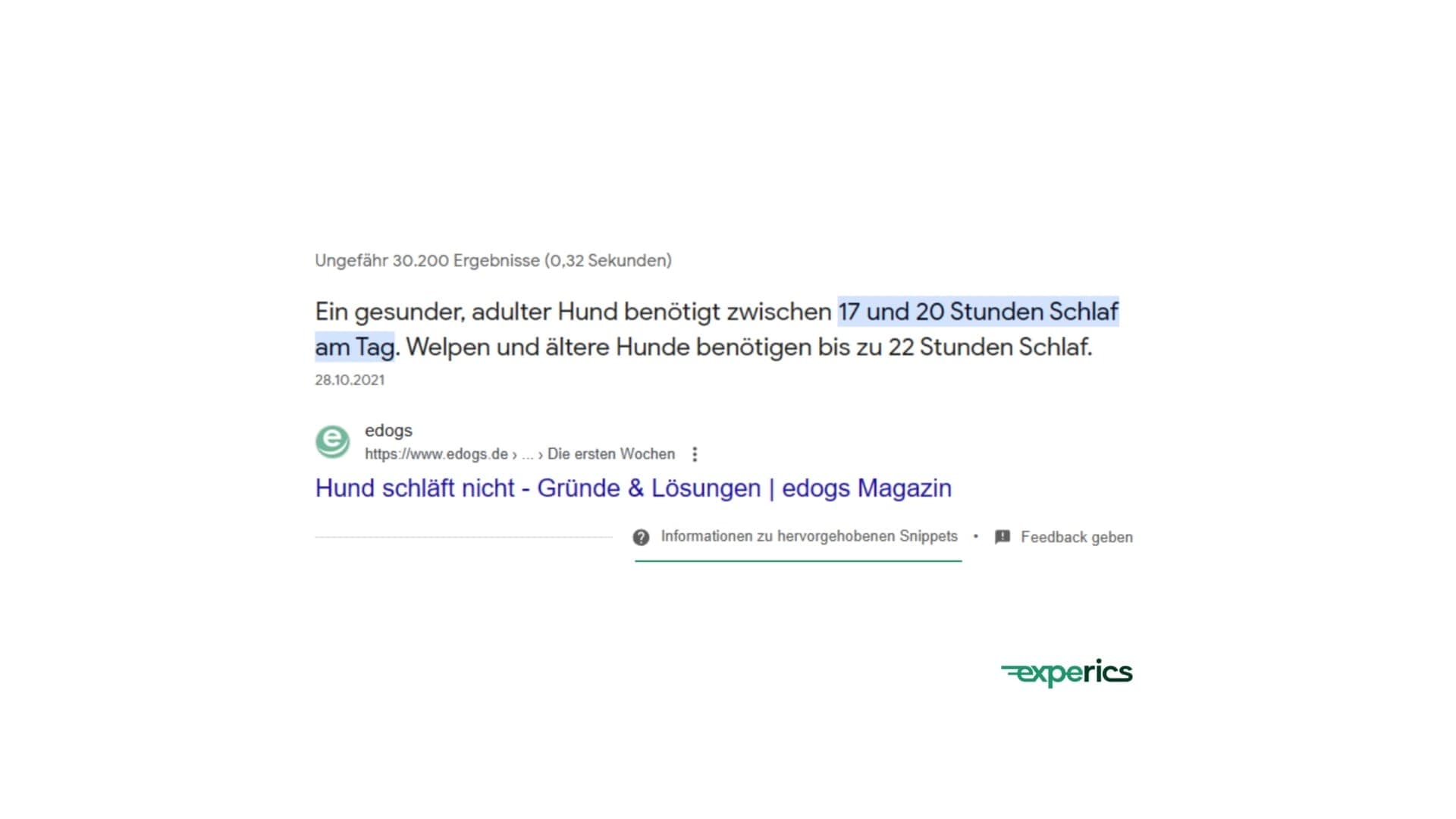 Featured Snippets zeigen einen für den Nutzer relevanten Auszug aus dem Text.